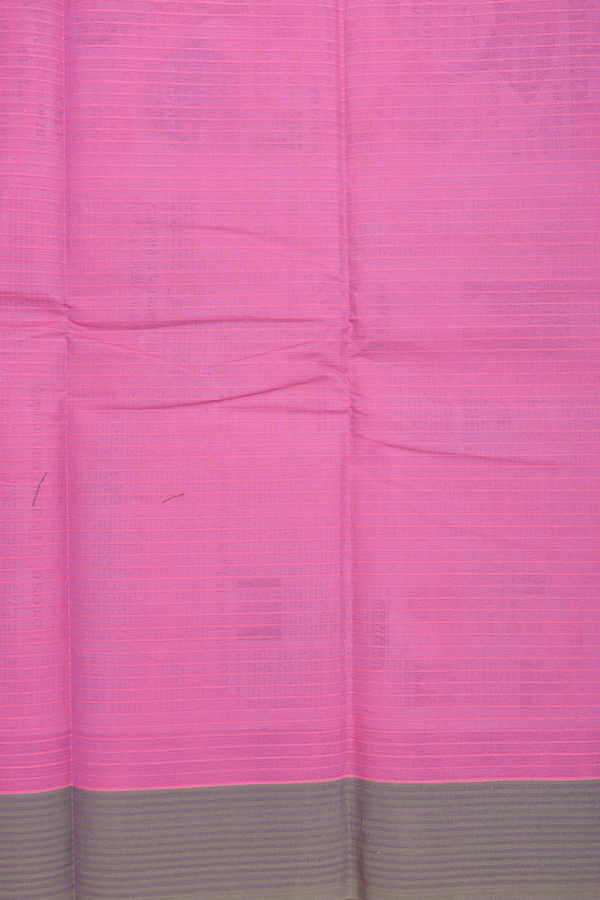 Chettinadu Cotton Saree In Pink With Threadwork Motifs