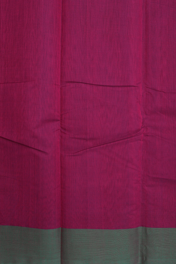 Chettinadu Cotton Saree In Plum Purple With Contrast Border