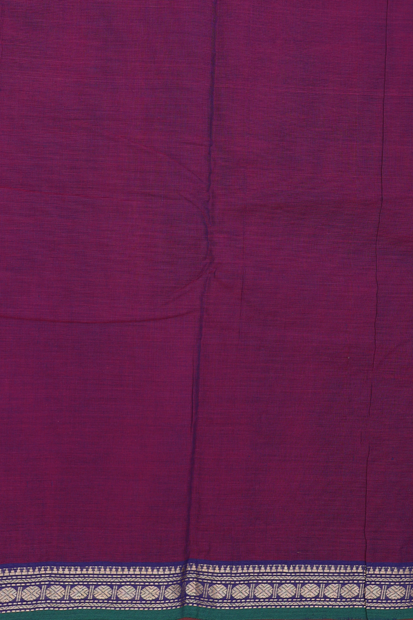 Chettinadu Cotton Saree In Plum Purple With Zari Border