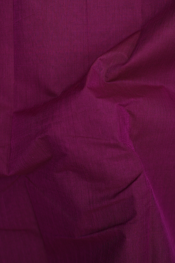 Chettinadu Cotton Saree In Plum Purple With Zari Border