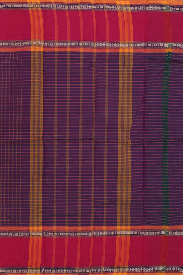 Chettinadu Cotton Saree In Purple With Checks Design