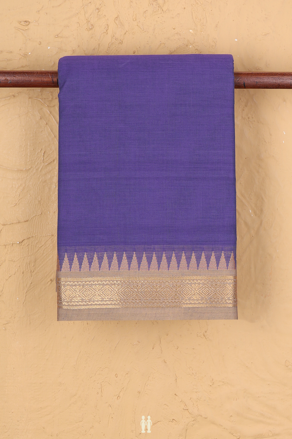 Chettinadu Cotton Saree In Purple With Contrast Border