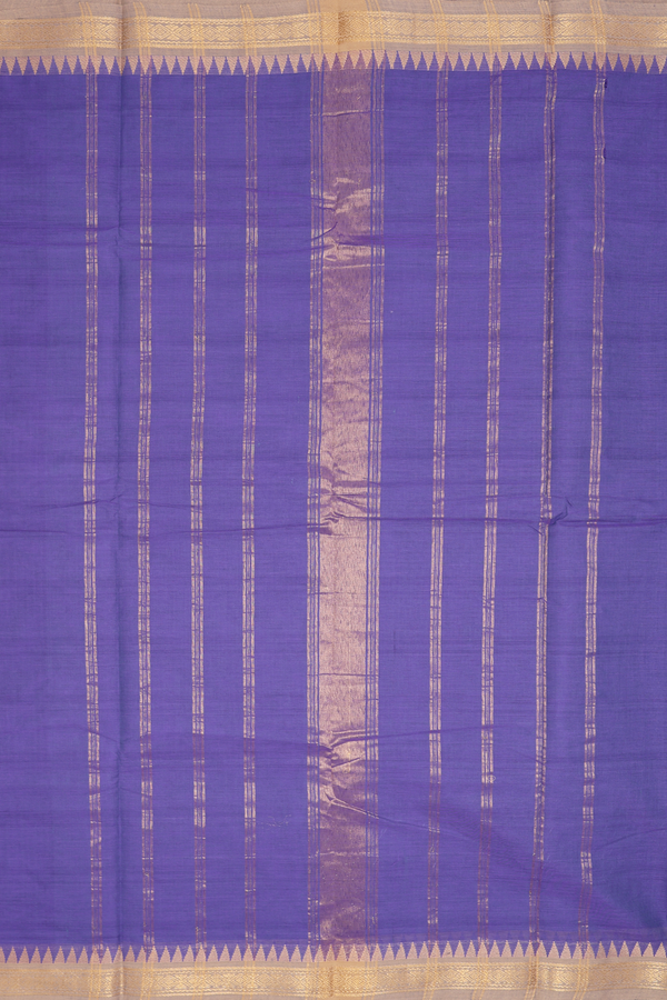 Chettinadu Cotton Saree In Purple With Contrast Border