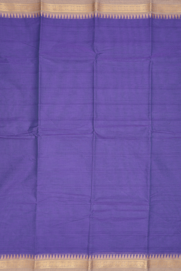 Chettinadu Cotton Saree In Purple With Contrast Border