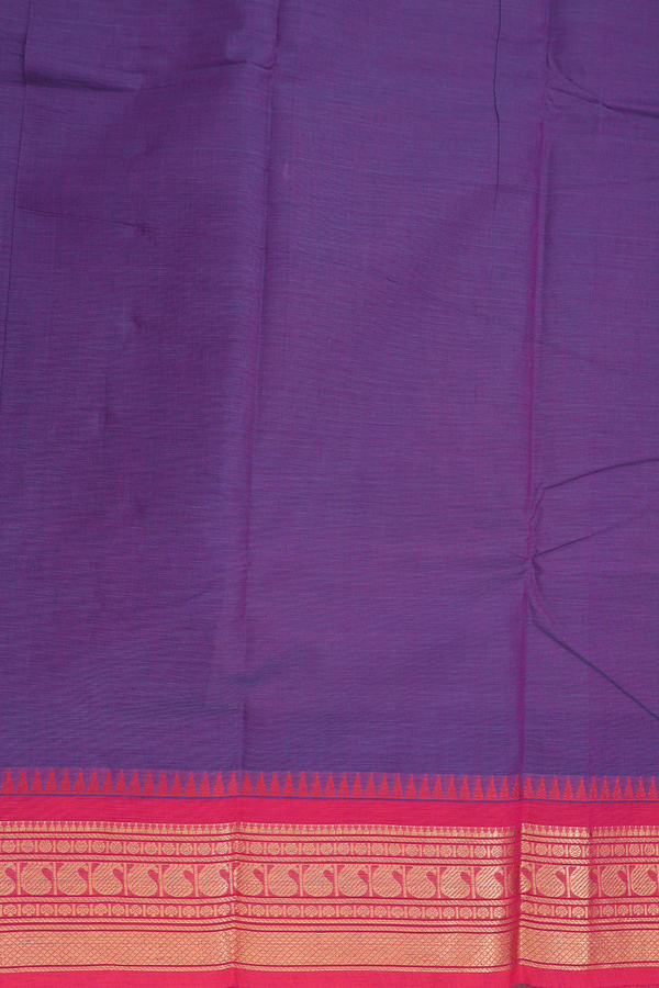 Chettinadu Cotton Saree In Purple With Paisley Buttas