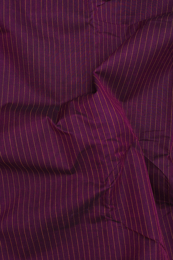 Chettinadu Cotton Saree In Purple With Stripes Design