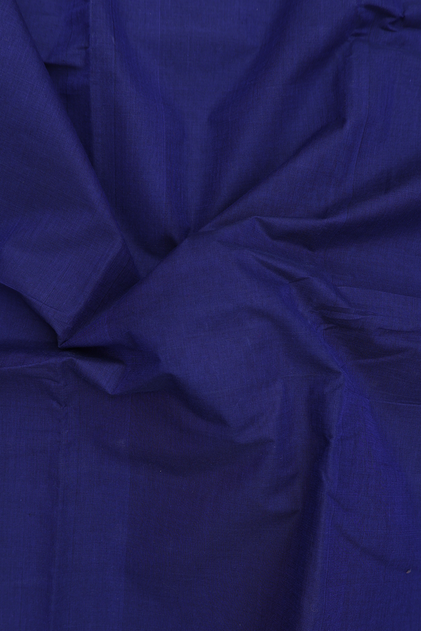 Chettinadu Cotton Saree In Royal Blue With Zari Border