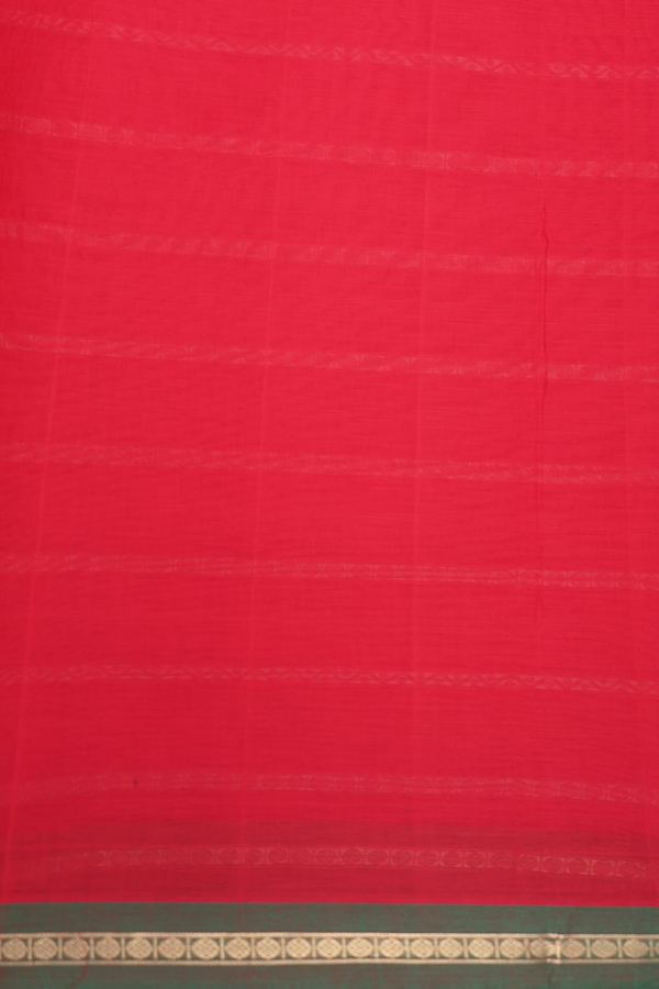 Coimbatore Cotton Saree In Scarlet Red With Checks Design
