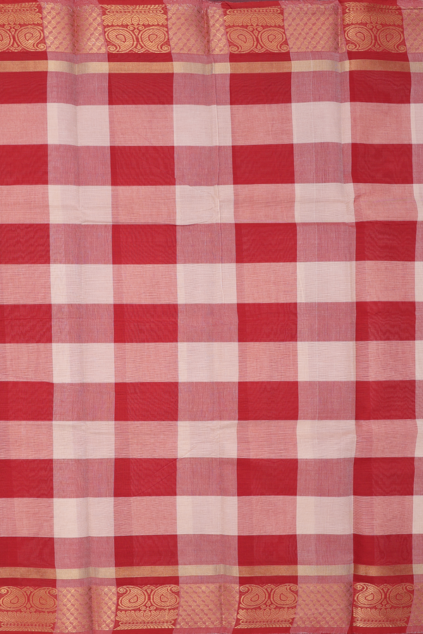 Chettinadu Cotton Saree Ivory And Brown With Checks Design
