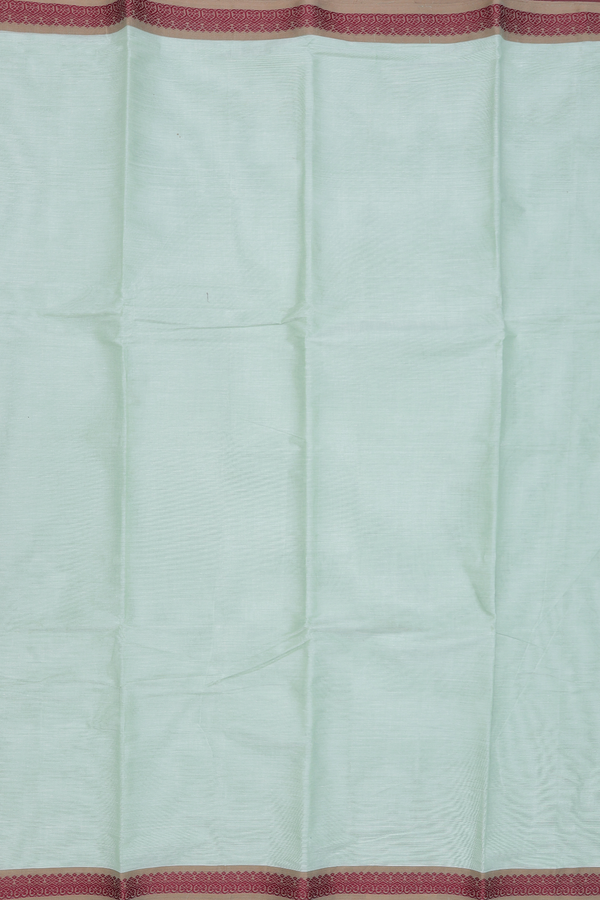 Chettinadu Cotton Saree Pastel Green With Threadwork Border