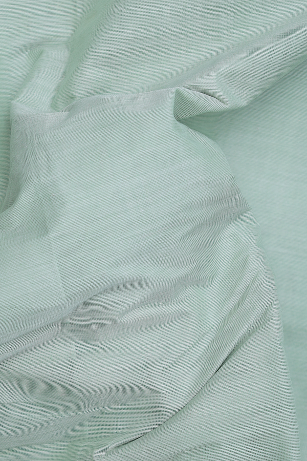 Chettinadu Cotton Saree Pastel Green With Threadwork Border