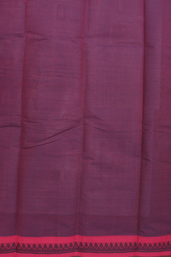 Chettinadu Cotton Saree Burgundy Red With Threadwork Border