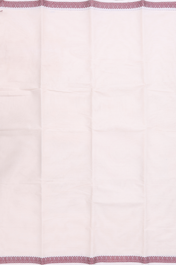 Chettinadu Cotton Saree Pastel Ivory With Threadwork Border