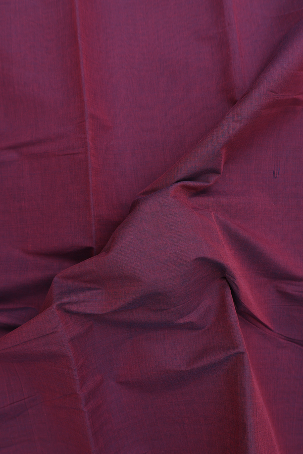 Chettinadu Cotton Saree Burgundy Red With Threadwork Border