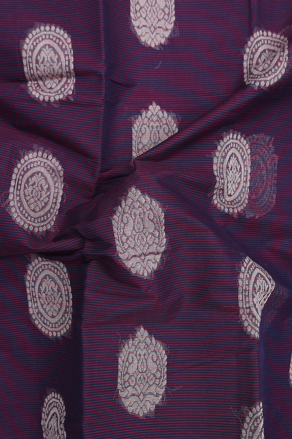 Chettinadu Cotton Saree Purple With Threadwork Motifs