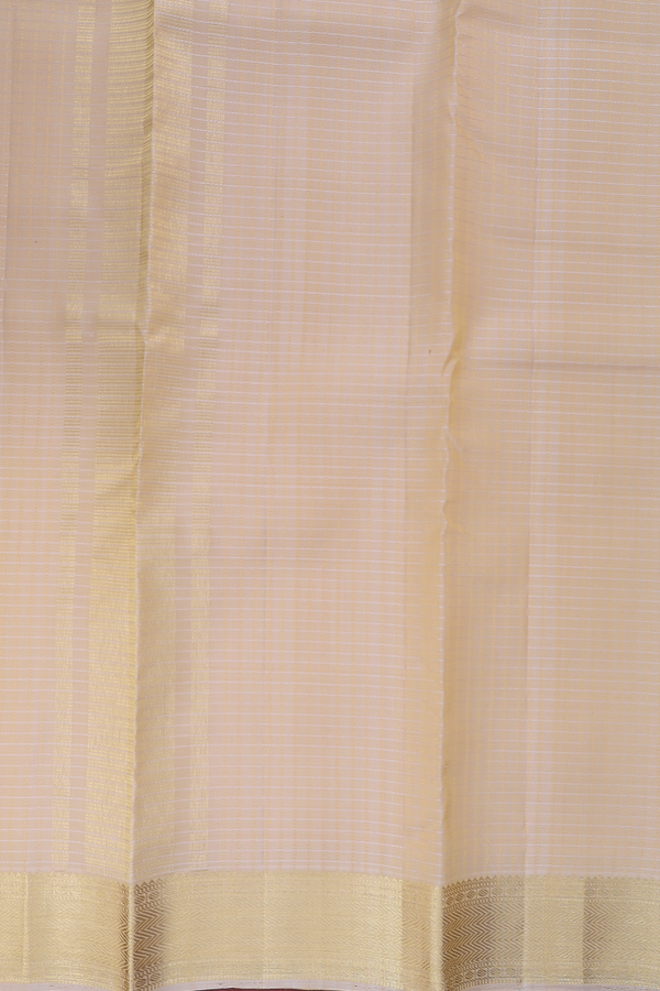Chevron Border Brown Silk Dhoti With Angavastram Set