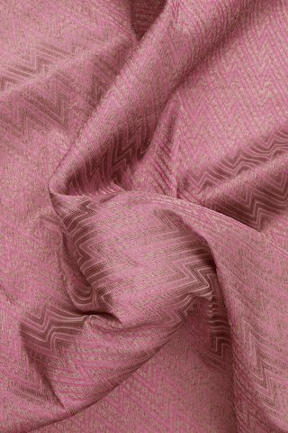 Chevron Design Dusty Pink Banarasi Silk Saree