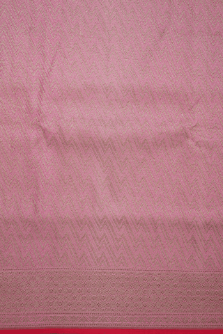 Chevron Design Dusty Pink Banarasi Silk Saree