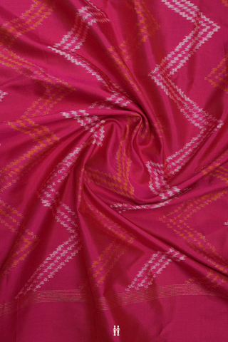 Chevron Design Magenta Pochampally Silk Dupatta