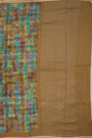 Chevron Design Multicolor Chanderi Silk Cotton Saree