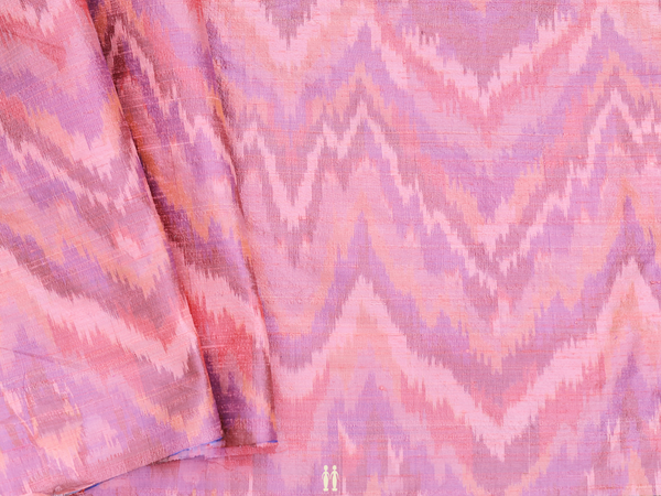Chevron Design Multicolor Raw Silk Blouse Material