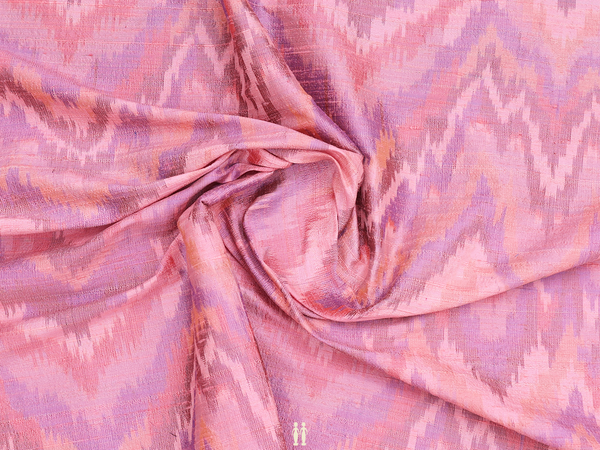 Chevron Design Multicolor Raw Silk Blouse Material