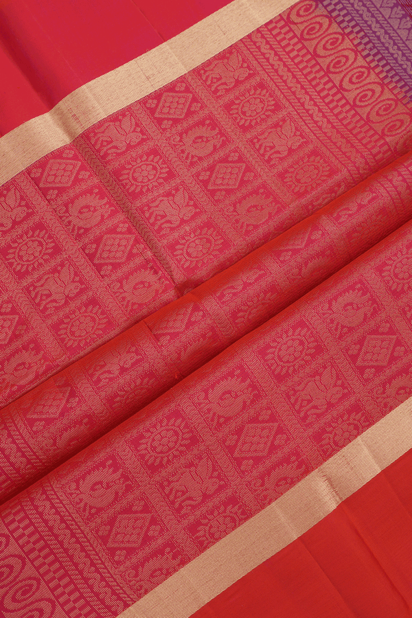 Chevron Design Regal Purple Soft Silk Saree