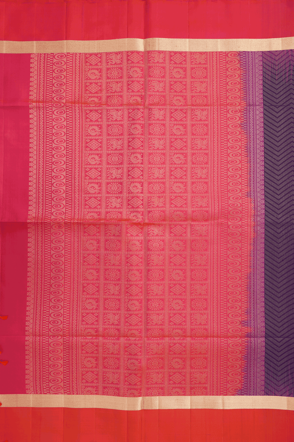 Chevron Design Regal Purple Soft Silk Saree