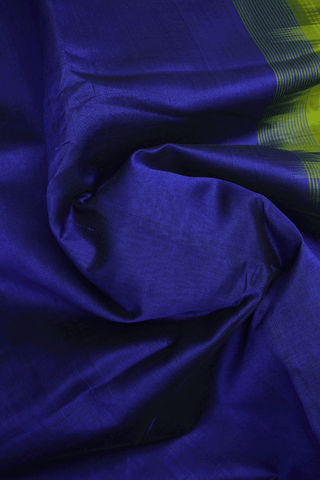 Chevron Zari Border Indigo Blue Traditional Silk Cotton Saree