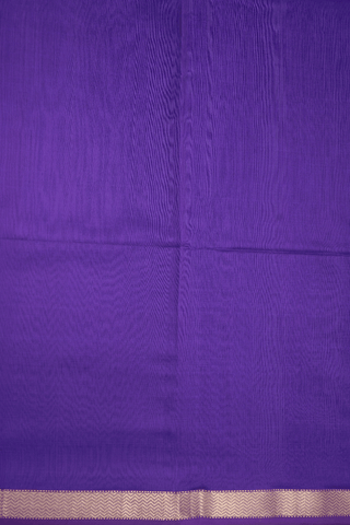 Chevron Zari Border Plain Violet Maheswari Silk Cotton Saree