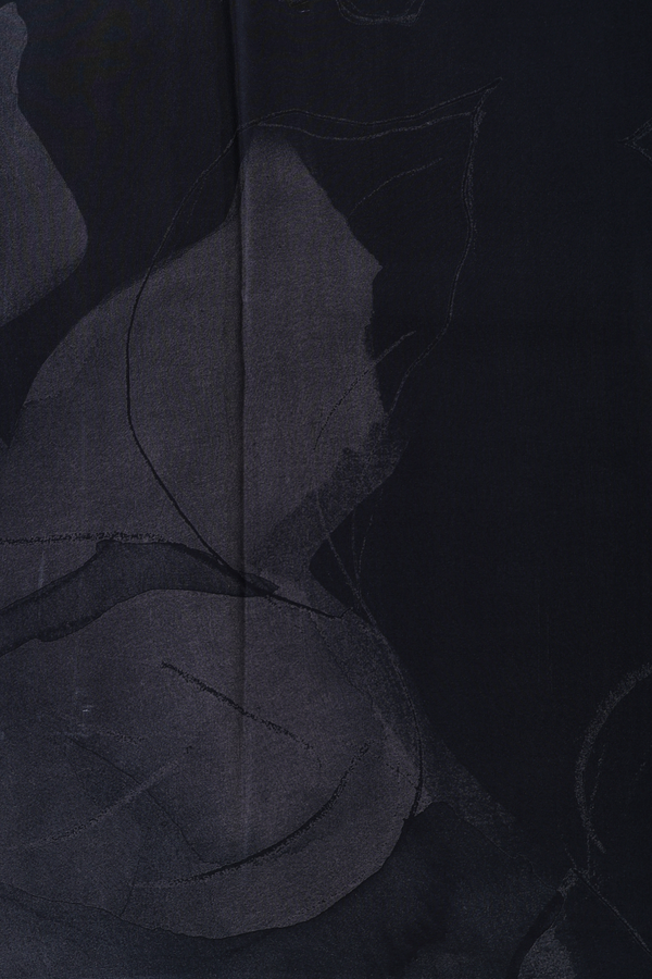 Chiffon Saree In Black And Brown With Stripes Design