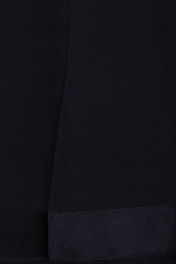 Chiffon Saree In Black With Floral Printed Design