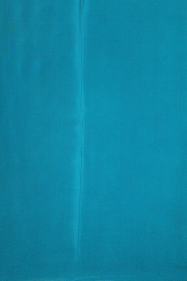 Chiffon Saree In Blue With Floral Design