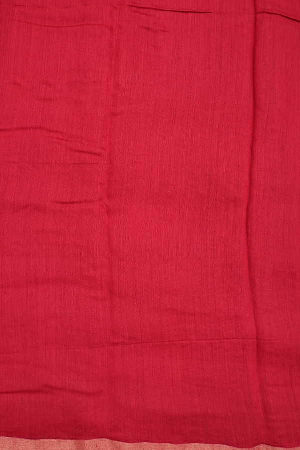 Chiffon Saree In Chilli Red With Stripes Design