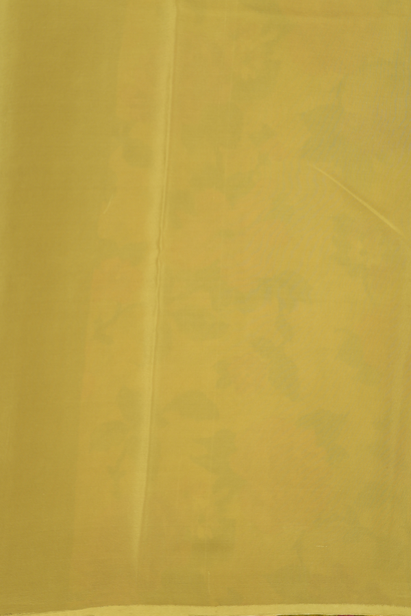 Chiffon Saree In Golden Yellow With Floral Design