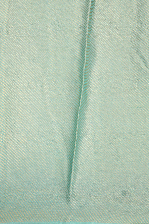 Chiffon Saree In Green And Blue With Printed Buttas