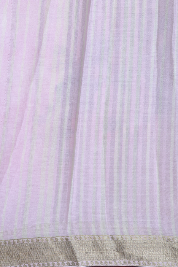 Chiffon Saree In Green And Pink With Printed Design