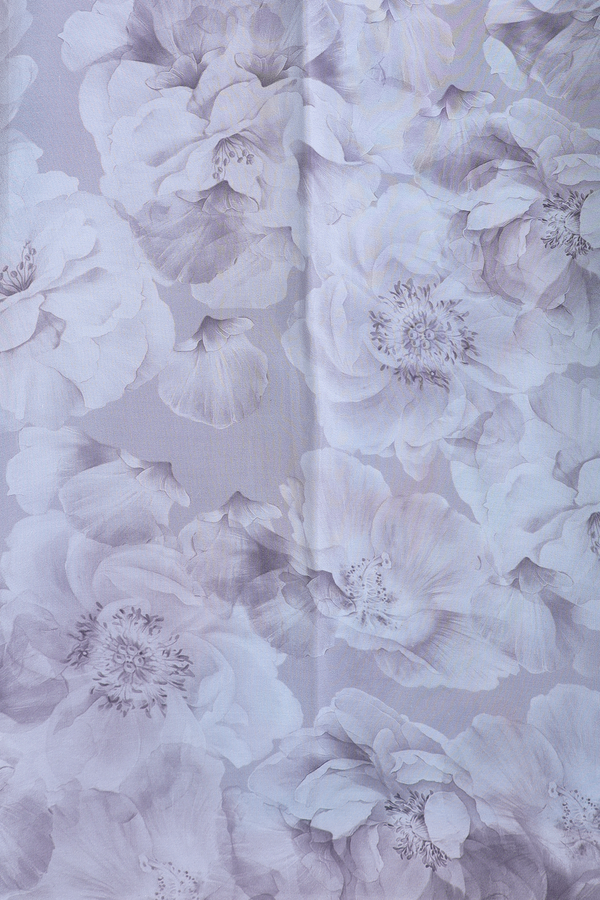 Chiffon Saree In Grey With Floral Printed Design