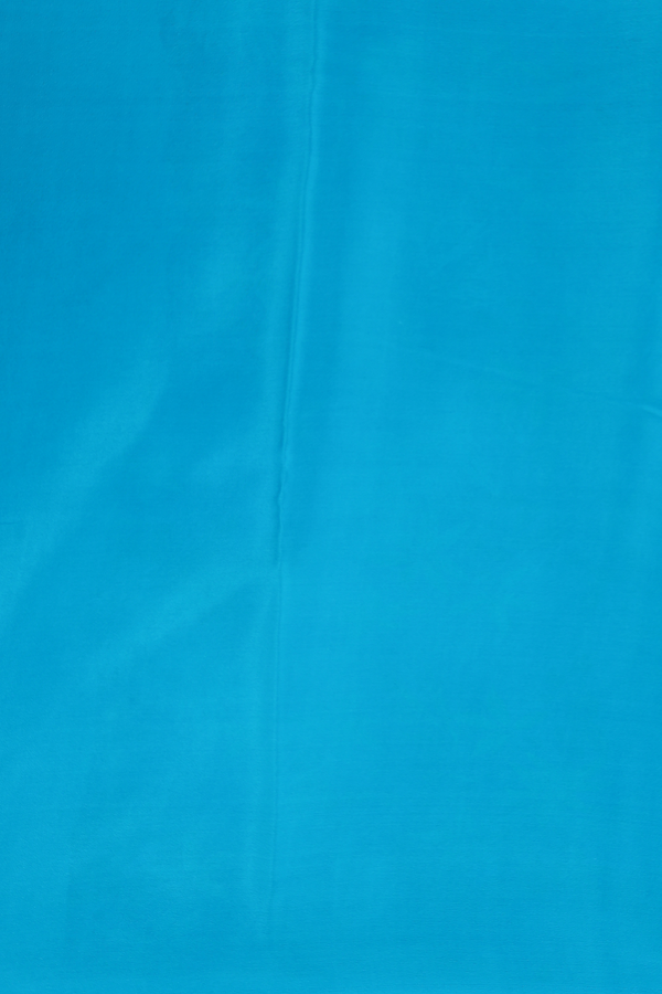 Chiffon Saree In Indigo Blue With Floral Design