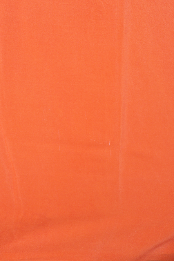 Chiffon Saree In Orange With Floral Design