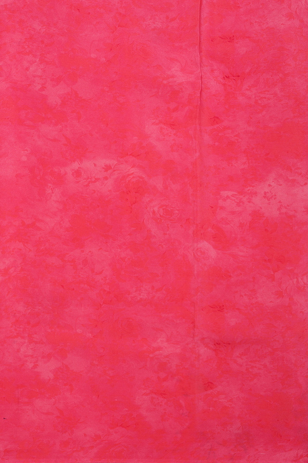 Chiffon Saree In Orange With Floral Design