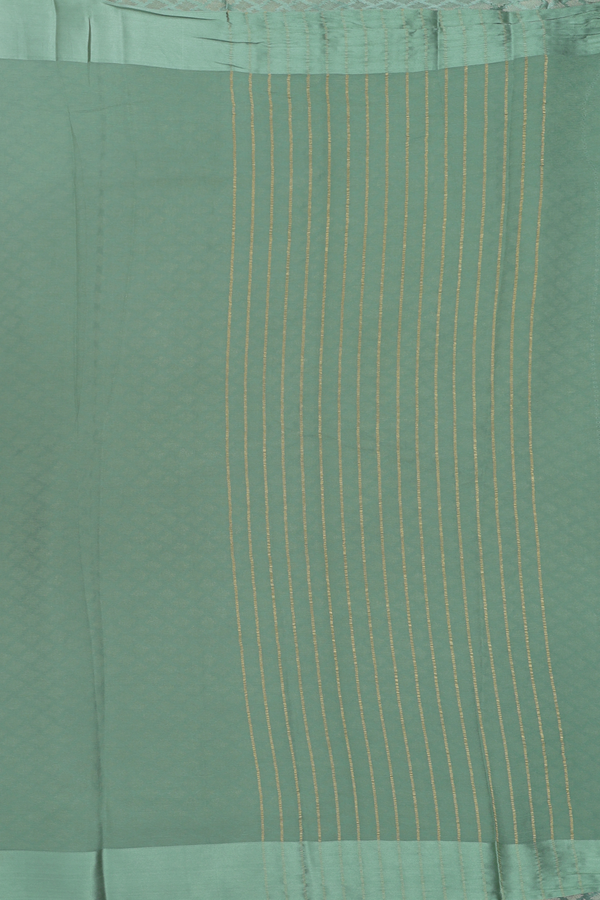 Chiffon Saree In Plain Green With Light Weight