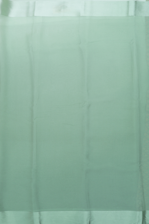 Chiffon Saree In Plain Green With Light Weight