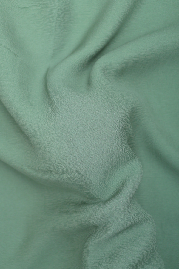 Chiffon Saree In Plain Green With Light Weight
