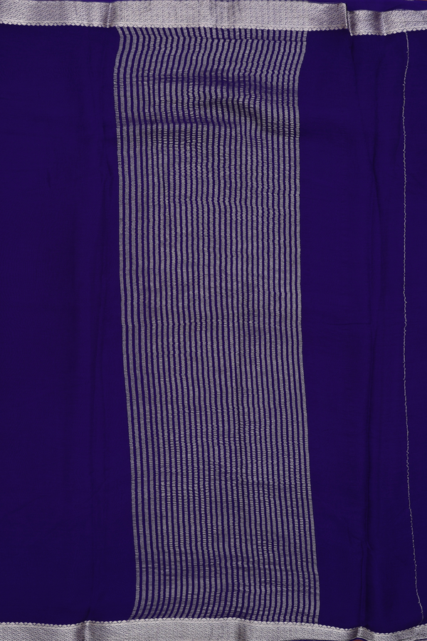 Chiffon Saree In Plain Purple With Zari Border