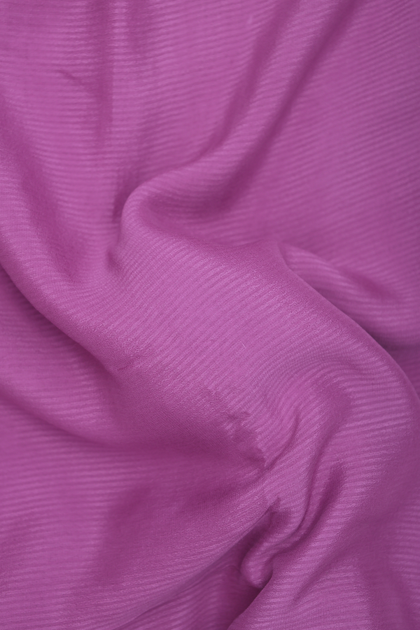 Chiffon Saree In Plain Purple With Zari Border