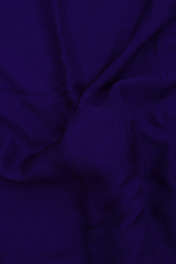 Chiffon Saree In Plain Purple With Zari Border