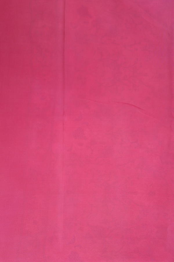 Chiffon Saree In Punch Pink With Floral Design