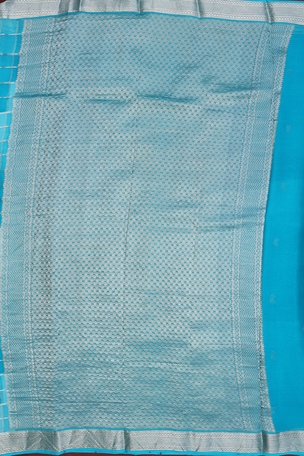 Chiffon Saree In Shades Of Blue With Allover Design