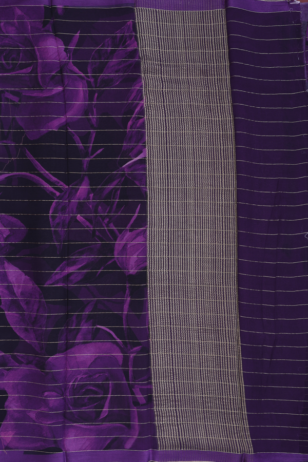 Chiffon Saree In Shades Of Purple With Stripes Design